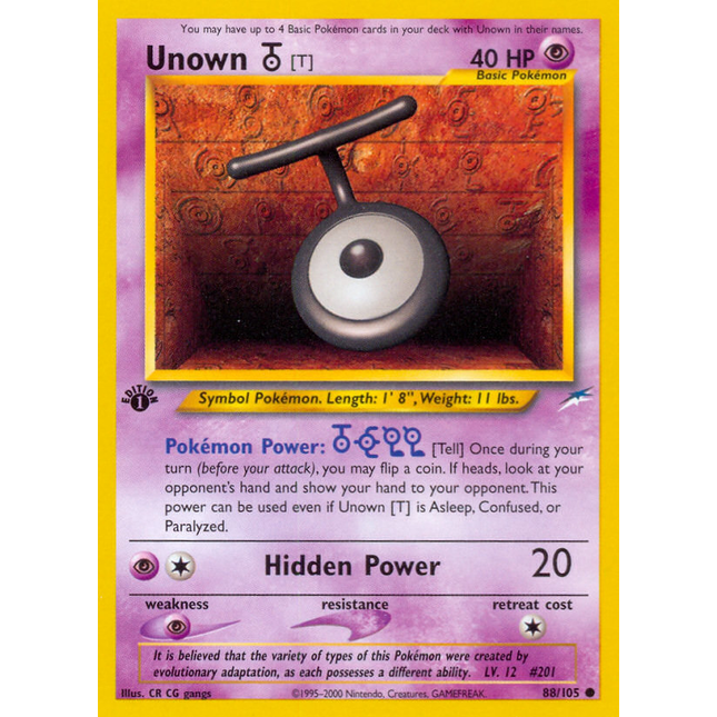 Unown [T] (88/105) [Neo Destiny 1st Edition]