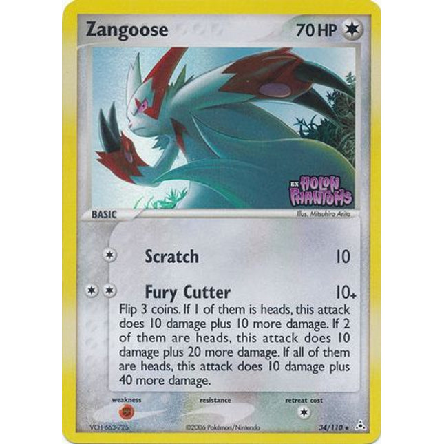 Zangoose (34/110) (Stamped) [EX: Holon Phantoms]