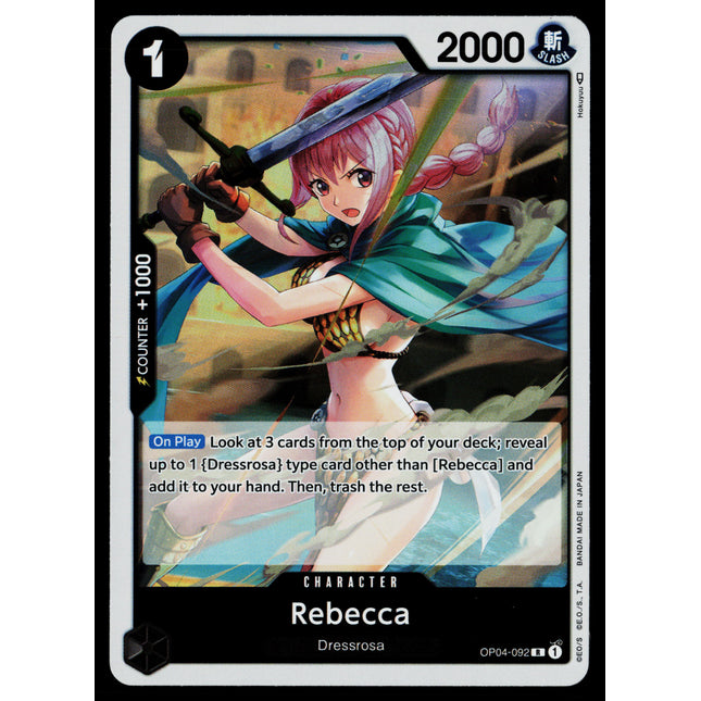 Rebecca - OP04-092 - NM - Rare - English OP04 - One Piece TCG
