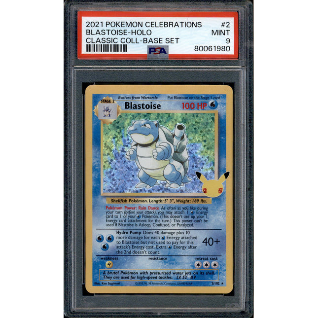 Blastoise - 2/102 - PSA 9 - Holo - Celebrations - Pokemon - 61980