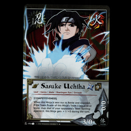 Sasuke Uchiha - 496 - NM - 1st Edition - Foil - Naruto CCG - D4-167