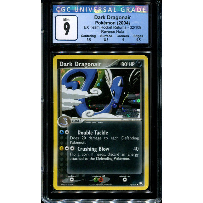 Dark Dragonair - 32/109 - CGC 9 Mint - Reverse Holo - Team Rocket Returns - 36670