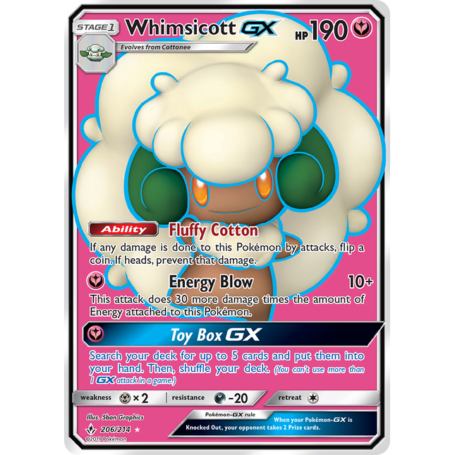 Whimsicott GX (206/214) [Sun & Moon: Unbroken Bonds]