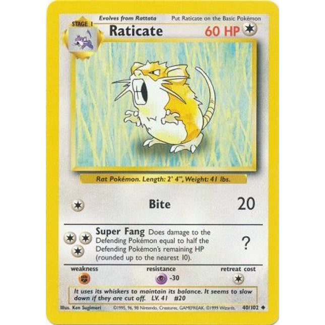 Raticate (40/102) [Base Set]