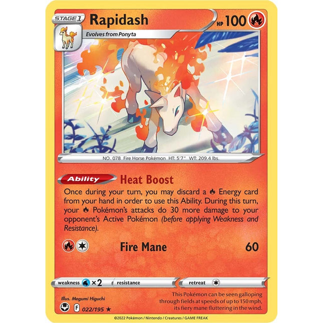 Rapidash (022/195) (Theme Deck Exclusive) [Sword & Shield: Silver Tempest]