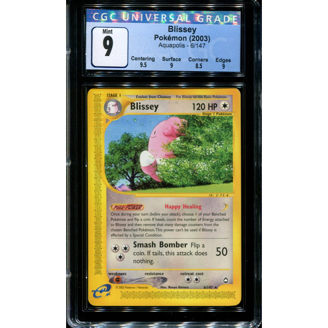 Blissey - 6/147 - CGC 9 Mint - Rare - Aquapolis - 36607