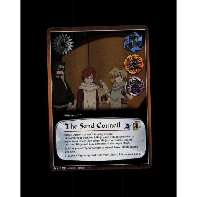The Sand Council - 910 - NM - 1st Edition Foil - S25 - Naruto CCG - D4-60