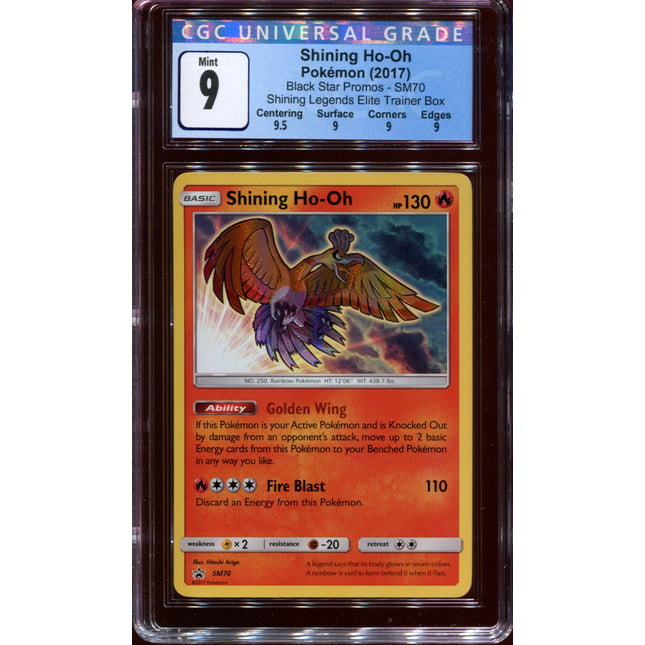 Shining Ho-oh - SM70 - CGC 9 Mint - Black Star Promo - Shining Legends - 68262