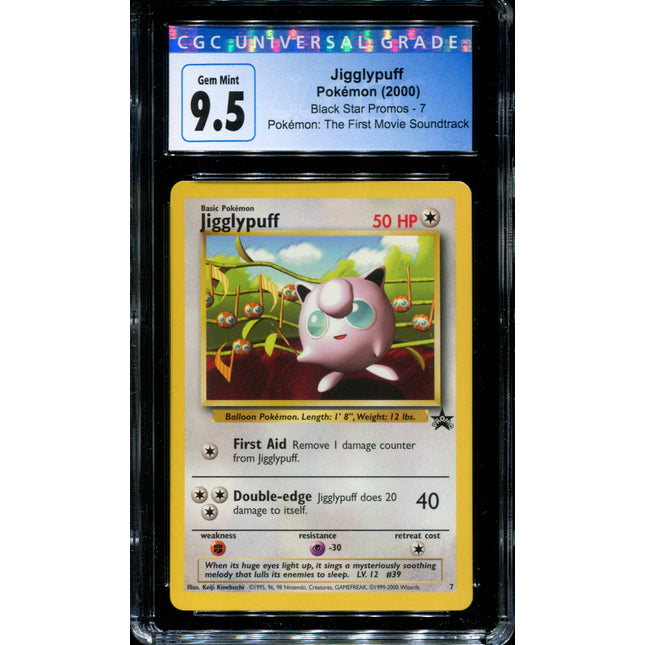 Jigglypuff - 7 - CGC 9.5 - Black Star Promo - First Movie Soundtrack - Pokemon - 54098