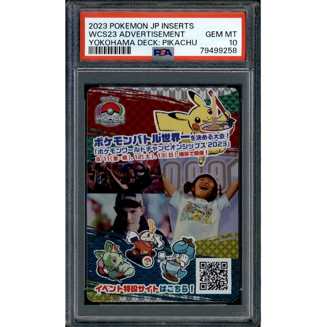 Insert Advertisement Card - Foil - PSA 10 - Yokohama 2023 - WCS23 - Pokemon - 99258