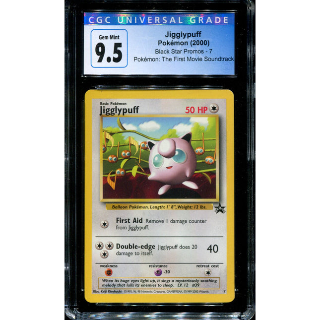 Jigglypuff - 7 - CGC 9.5 - Black Star Promo - First Movie Soundtrack - Pokemon - 54121