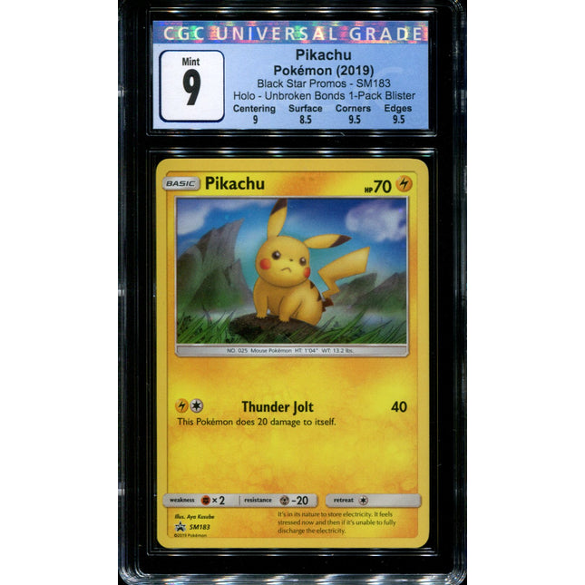 Pikachu - SM183 - CGC 9 - Holo - Unbroken Bonds - Black Star Promos - 36747