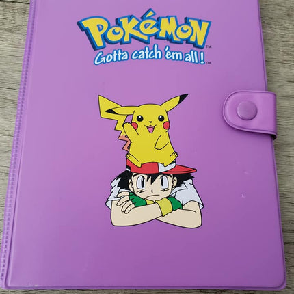 Ash & Pikachu - Purple 4 Pocket Binder - WOTC Era - Rare