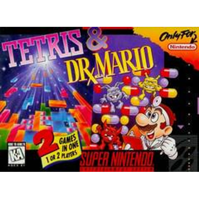 Tetris and Dr. Mario - Super Nintendo