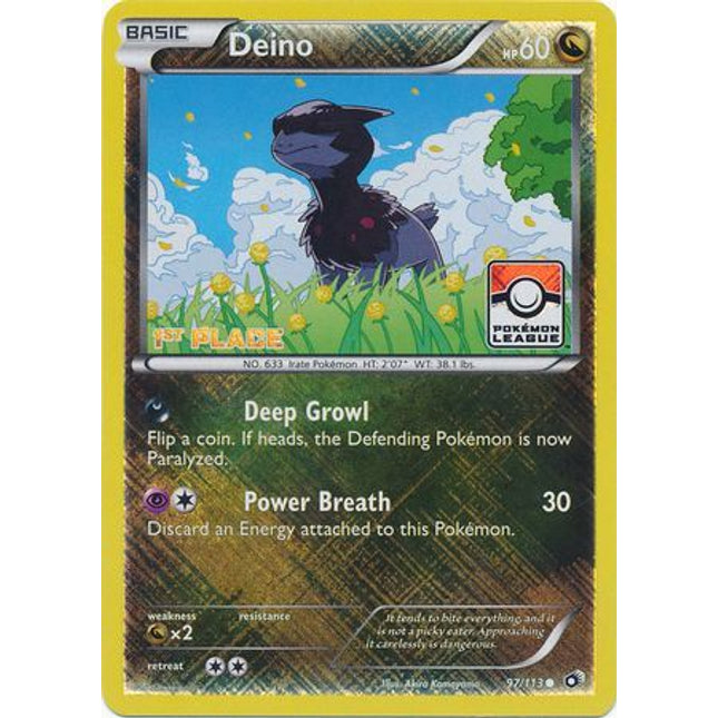Deino (97/113) (League Promo 1st Place) [Black & White: Legendary Treasures]