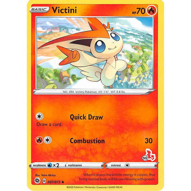 Victini (007/073) (Cinderace Stamp #53) [Battle Academy 2022]