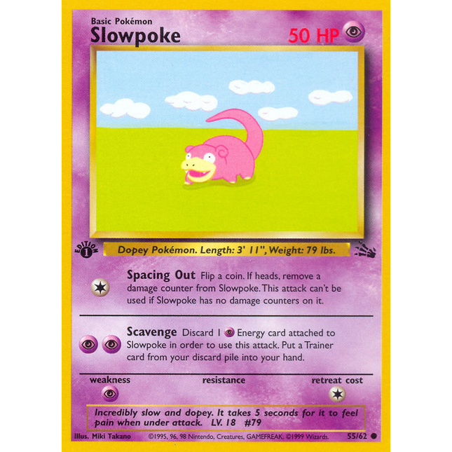 Slowpoke (55/62) [Fossil 1st Edition]