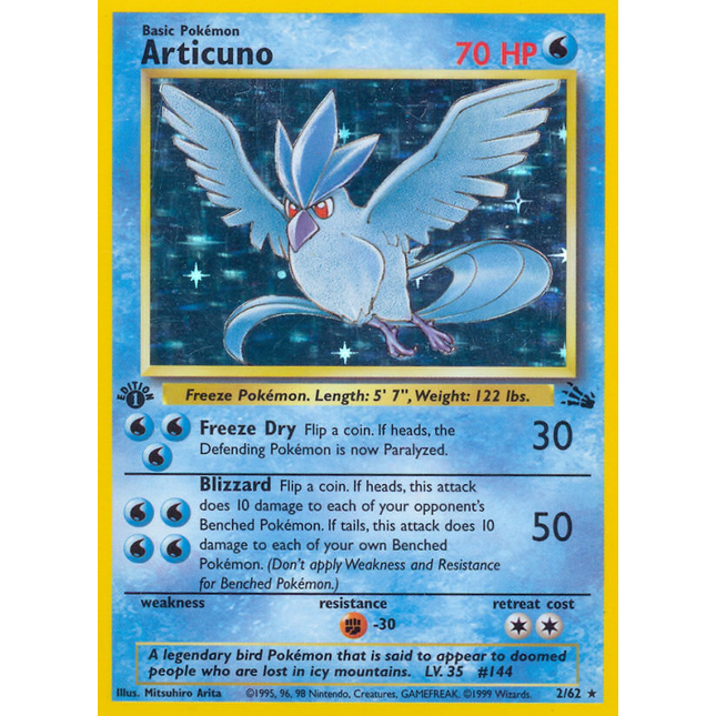 Articuno (2/62) [Fossil 1st Edition]