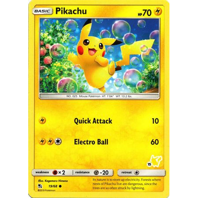 Pikachu (19/68) (Pikachu Stamp #15) [Battle Academy 2020]