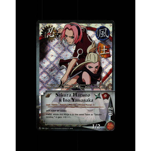 Sakura Haruno & Ino Yamanaka - 206 - NM - Unlimited - Diamond Foil - Naruto CCG - D3-122