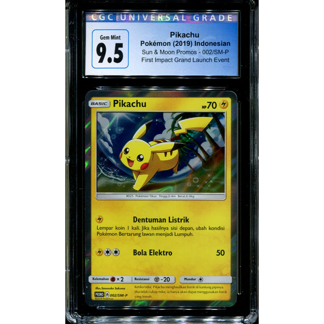 Pikachu - 002/SM-P - CGC 9.5 - Sun & Moon Promos - Indonesian - Launch Event - Pokemon - 94120