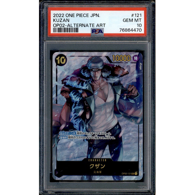 Kuzan - OP02-121 - PSA 10 - Alt Art Japanese - OP02 - One Piece - 64470