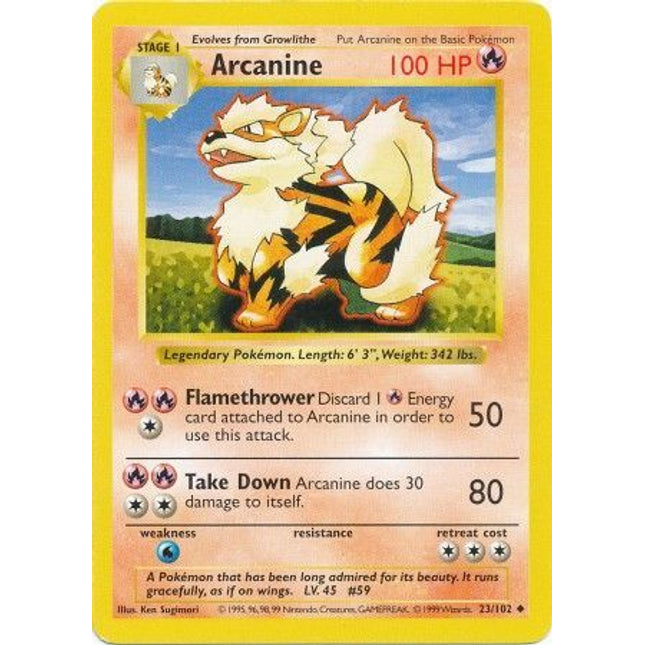 Arcanine (23/102) [Base Set (Shadowless)]