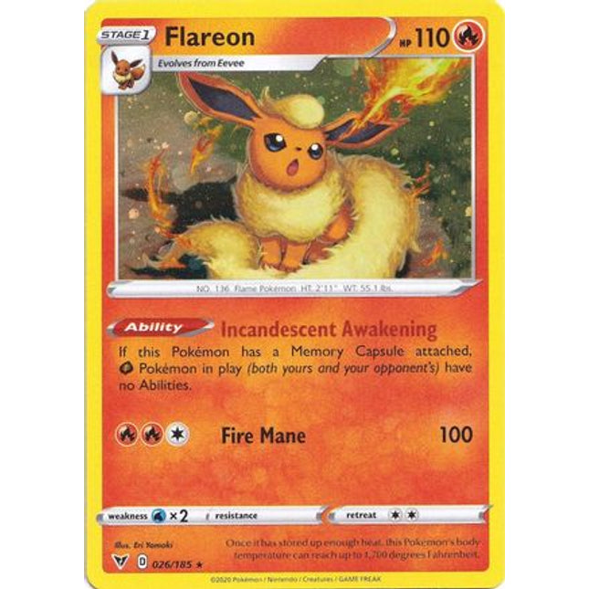 Flareon (026/185) (Cosmos Holo) [Sword & Shield: Vivid Voltage]