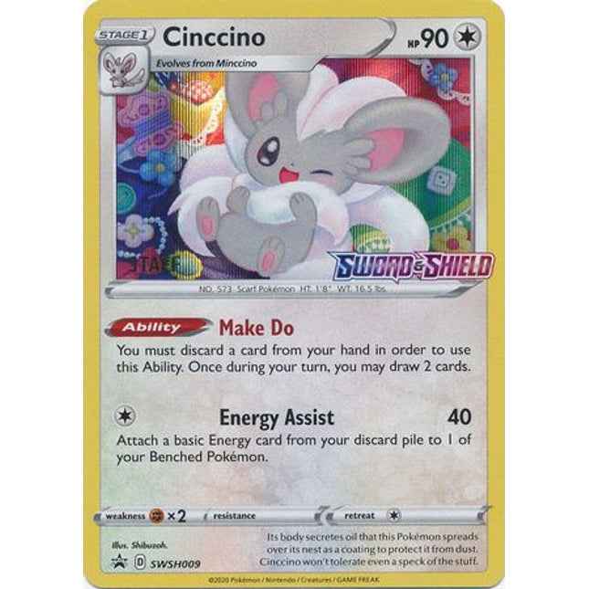 Cinccino (Staff Prerelease Promo) (SWSH009) [Sword & Shield: Black Star Promos]