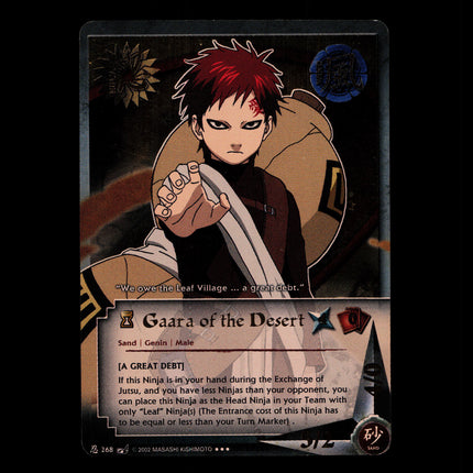 Gaara of the Desert - 268 - NM - 1st Edition - Foil - Naruto CCG - D4-316