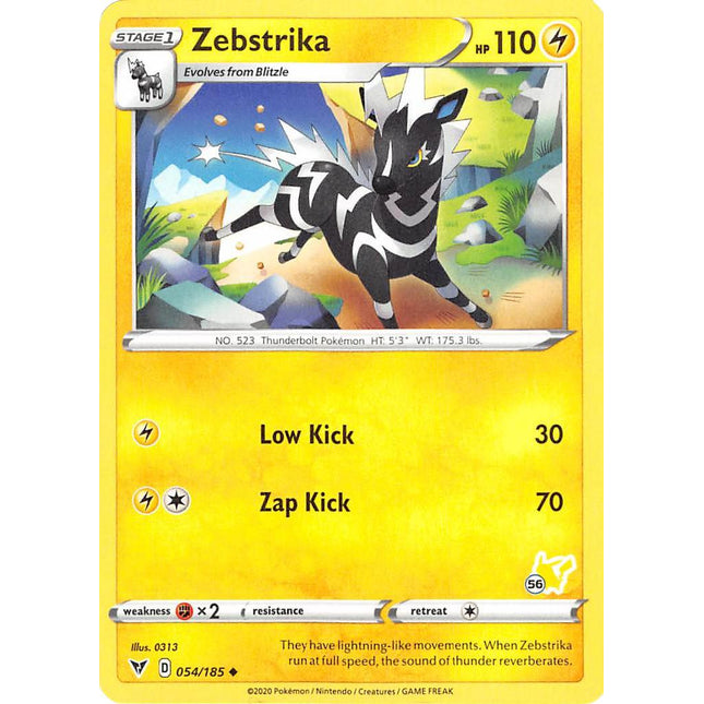 Zebstrika (054/185) (Pikachu Stamp #56) [Battle Academy 2022]
