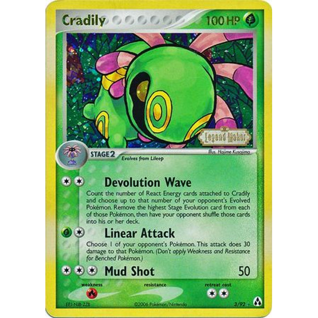 Cradily (3/92) (Stamped) [EX: Legend Maker]