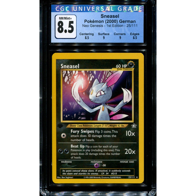 Sneasel - 25/111 - CGC 8.5 - 1st Edition - Neo Genesis - Pokemon - 37345
