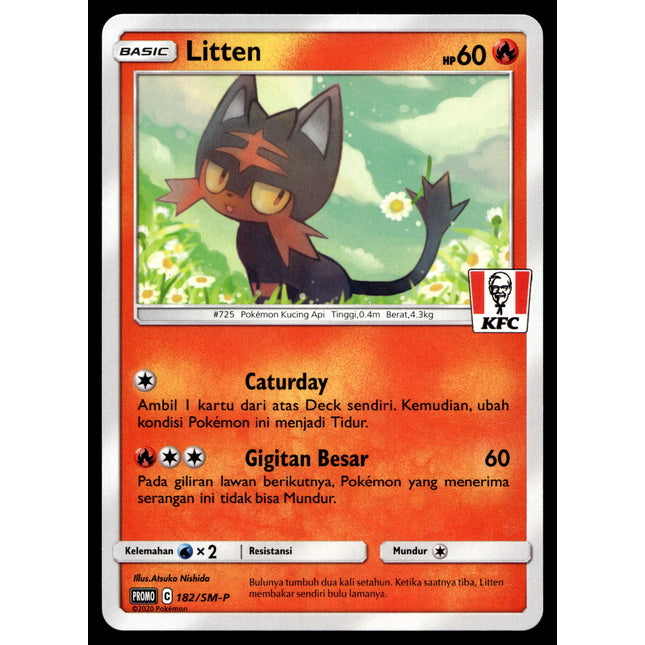 Litten - 182/SM-P - NM - Indonesian KFC - Promo - Pokemon - B1-49