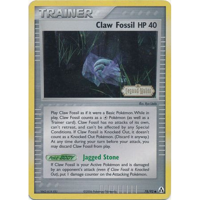 Claw Fossil (78/92) (Stamped) [EX: Legend Maker]