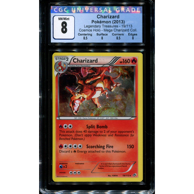 Charizard - 19/113 - CGC 8 - Cosmos Holo - Legendary Treasures - 36769