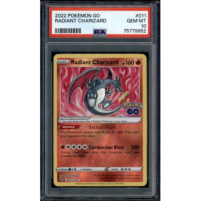 Radiant Charizard - 011/078 - PSA 10 - Ultra Rare - Pokemon GO - Pokemon - 79952
