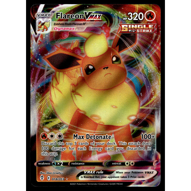 Flareon Vmax - 018/203 - NM - Ultra Rare - Evolving Skies - Pokemon - A9-99