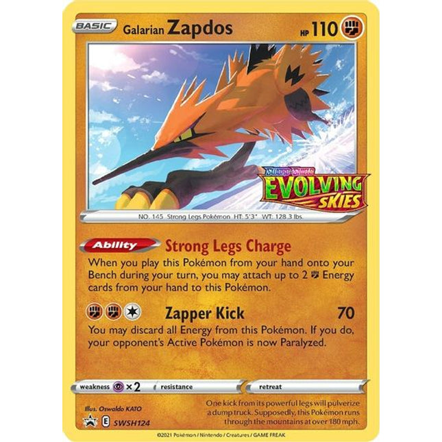 Galarian Zapdos (SWSH124) (Prerelease Promo) [Sword & Shield: Black Star Promos]