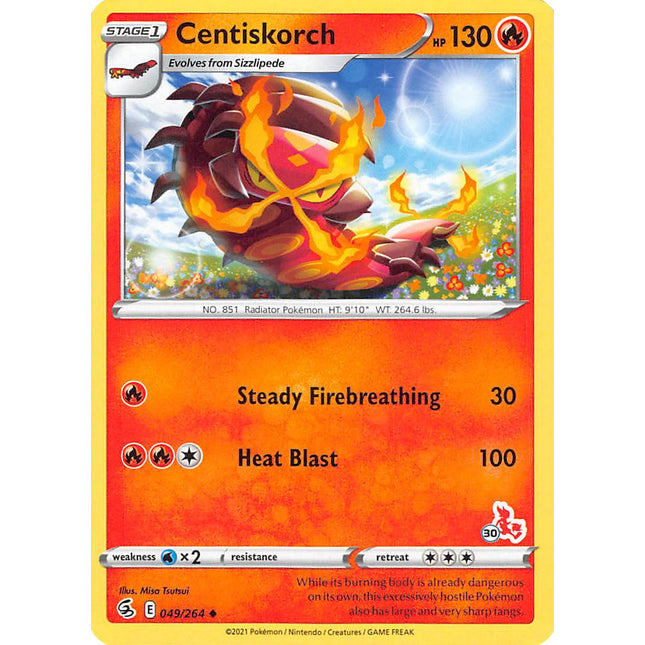Centiskorch (49/264) (Cinderace Stamp #30) [Battle Academy 2022]