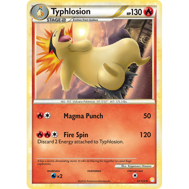 Typhlosion (32/123) (Theme Deck Exclusive) [HeartGold & SoulSilver: Base Set]