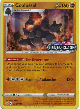 Coalossal (Staff Prerelease Promo) (SWSH024) [Sword & Shield: Black Star Promos]