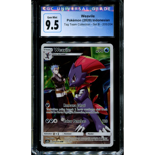Weavile - 205/204 - CGC 9.5 - Tag Team Collection - Indonesian - Character Rare - Pokemon - 94101