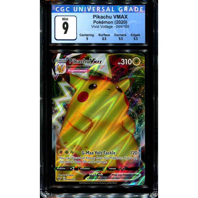 Pikachu Vmax - 044/185 - CGC 9 Mint - Vivid Voltage - Pokemon - 28196