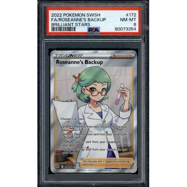 Roseanne's Backup - 172/172 - PSA 8 - Full Art - Brilliant Stars - Pokemon - 73354