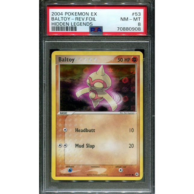 Baltoy - 53/101 - PSA 8 - Reverse Holo - Hidden Legends - Pokemon - 80908