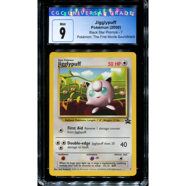 Jigglypuff - 7 - CGC 9 - Black Star Promo - First Movie Soundtrack - Pokemon - 54120