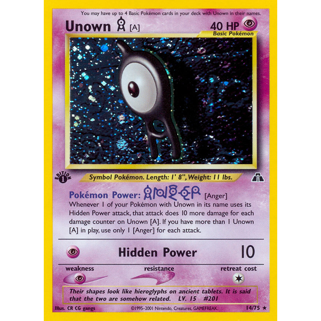 Unown [A] (14/75) [Neo Discovery 1st Edition]