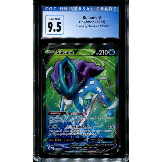 Suicune V - 173/203 - CGC 9.5 - Evolving Skies - Full Art - Pokemon - 91178