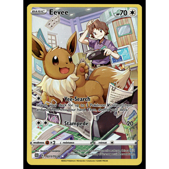 Eevee - TG11/TG30 - NM - Full Art - Brilliant Stars - Pokemon - A6-30